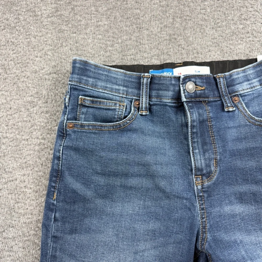 Old Navy Denim Shorts Boy's Size 14 Blue 360 Stretch Slim Built-In Tough